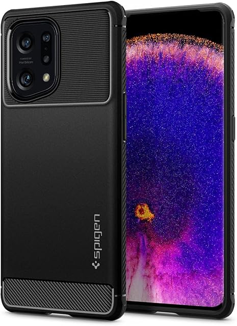 Spigen Rugged Armor Case Compatible with Oppo Find X5 - Matte Black