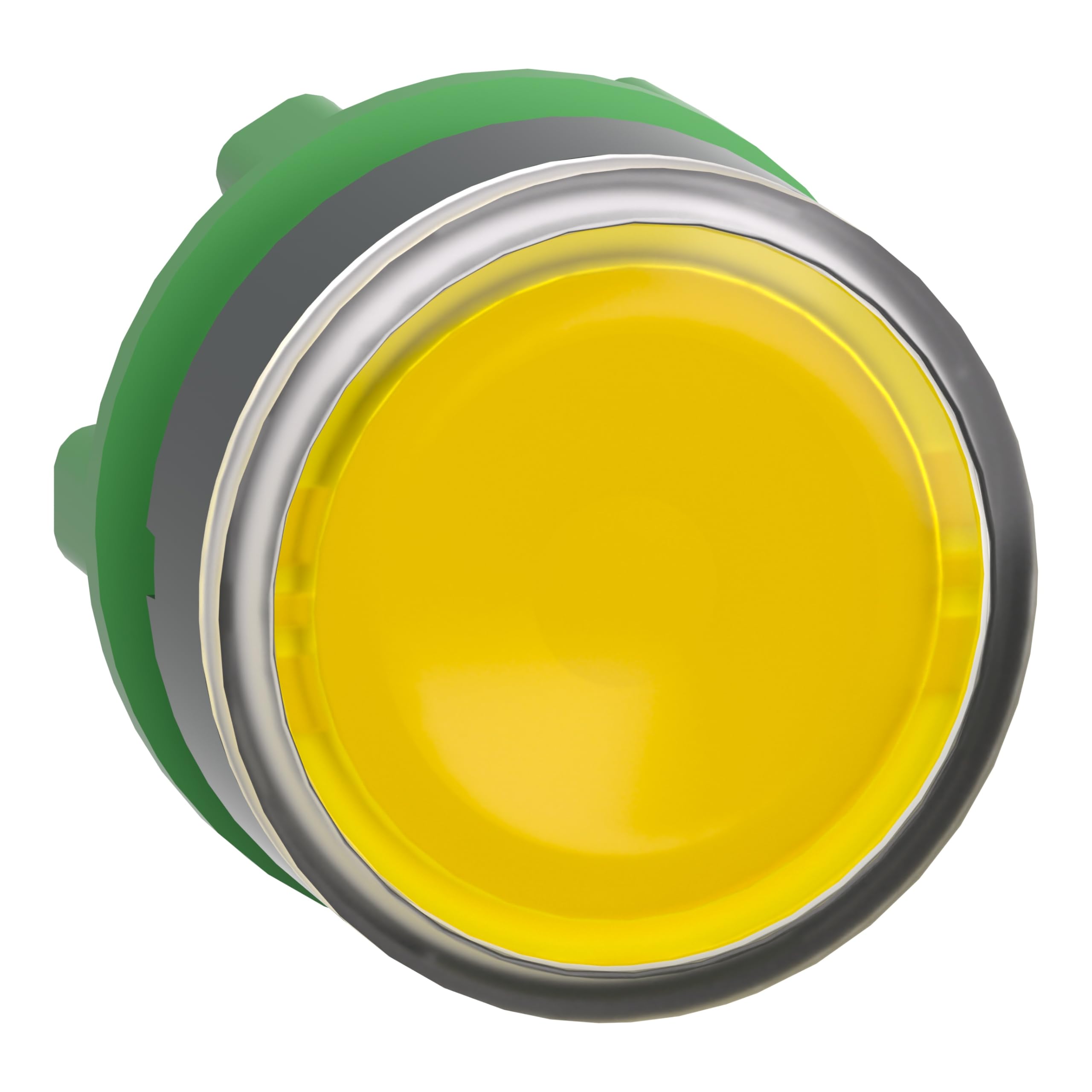 Cabeza pulsador luminoso amarillo LED Schneider con alta visibilidad industrial