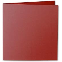 ARTOZ 75 x Square Folding Cards - Baccara Red - 155 x 155 mm Cards Blank for DIY - 220 g/m2 Ribbed