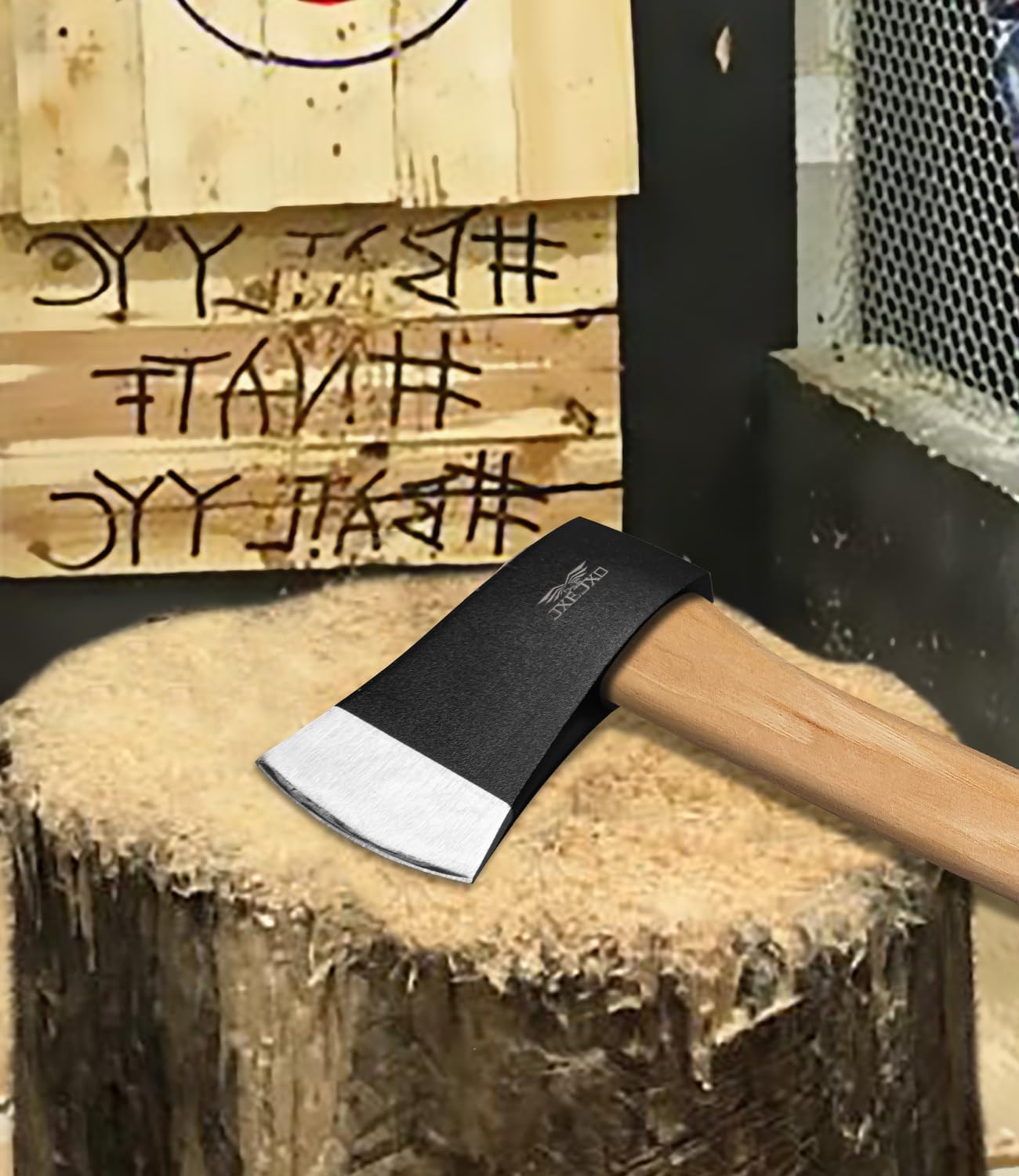 JXE JXO 14.2" Throwing Axe 2 Pack, 1055 Carbon Steel Hickory Handle, Great for Axe Throwing Recreation and Competition