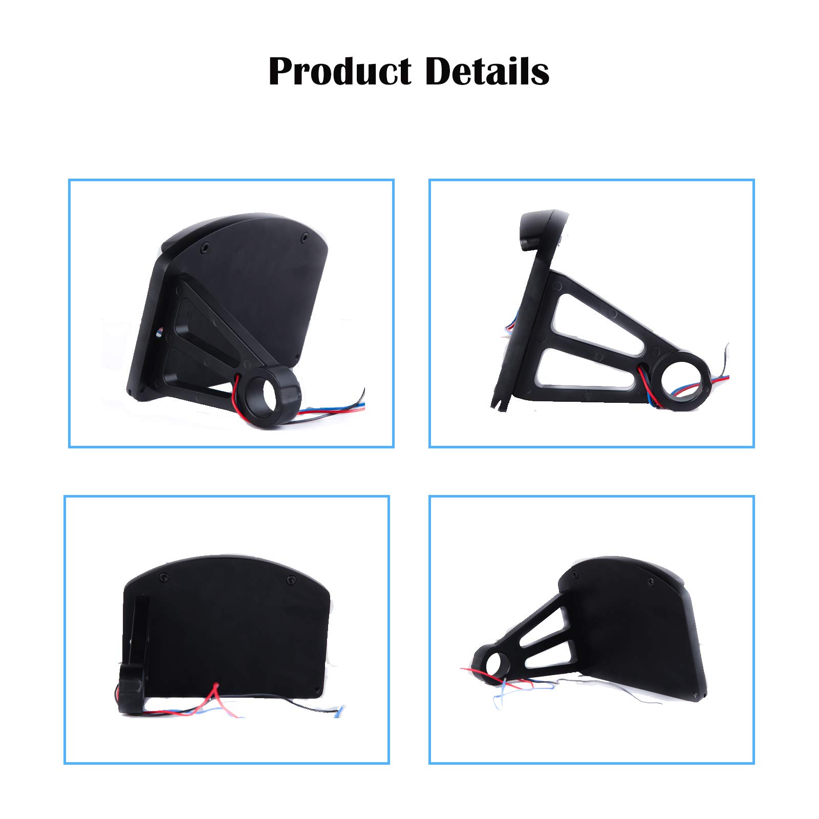 DREAMIZER Feu Arrière Moto Feu Stop 12V Feux de Signalisation Feux de Plaque D'immatriculation avec Support Pour Bobber Chopper Sportster Dyna Softai - Noir