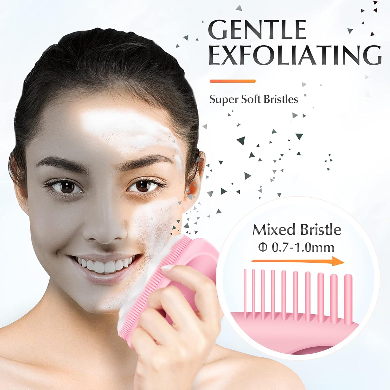 Silicone Face Scrubber - Exfoliator face Brush of 2 - Manual Facial Cleansing Brush for Gentle Exfoliating(Pink and Blue) : Beauty & Personal Care