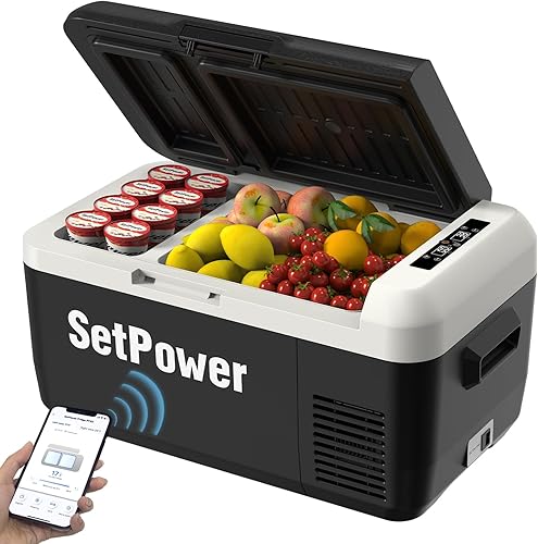 Miniatura 13 de Setpower FC15 - Refrigerador portátil de 12 V, refrigerador de enfriamiento rápido para automóvil, -4℉ a 68℉, refrigerador portátil para automóvil
