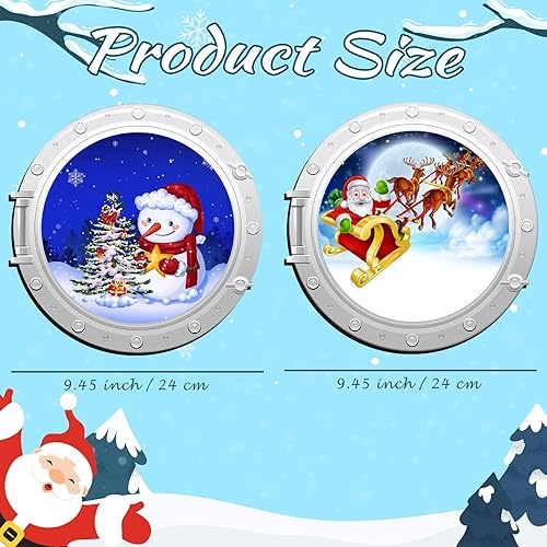 Miniatura 2 de 2 piezas de decoración de puerta de crucero de Navidad, nevera de Navidad, decoración de automóvil, esenciales esenciales para ojo de buey, muñeco