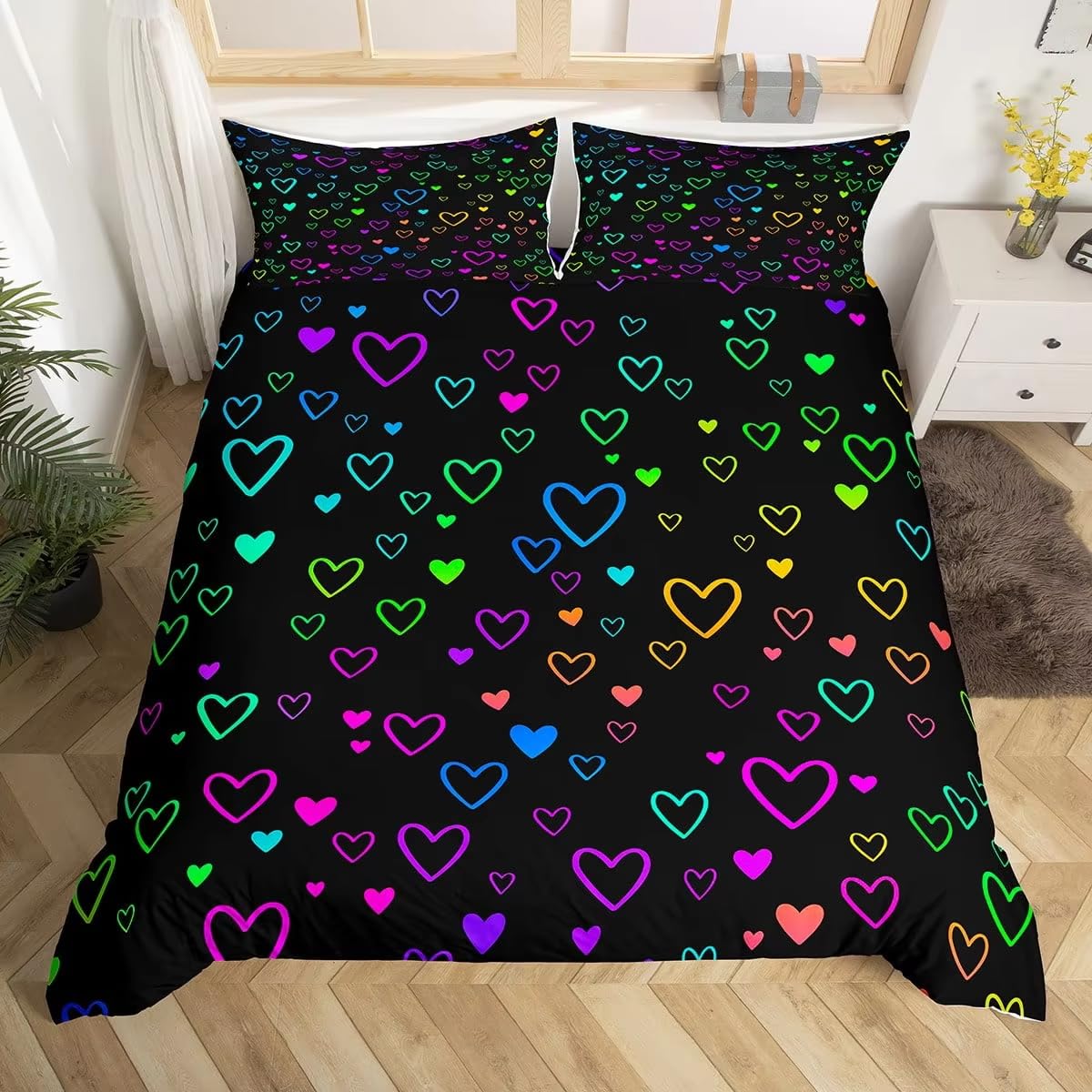 Housse de couette motif cœur pour créer un cocon douillet dans la chambre des enfants