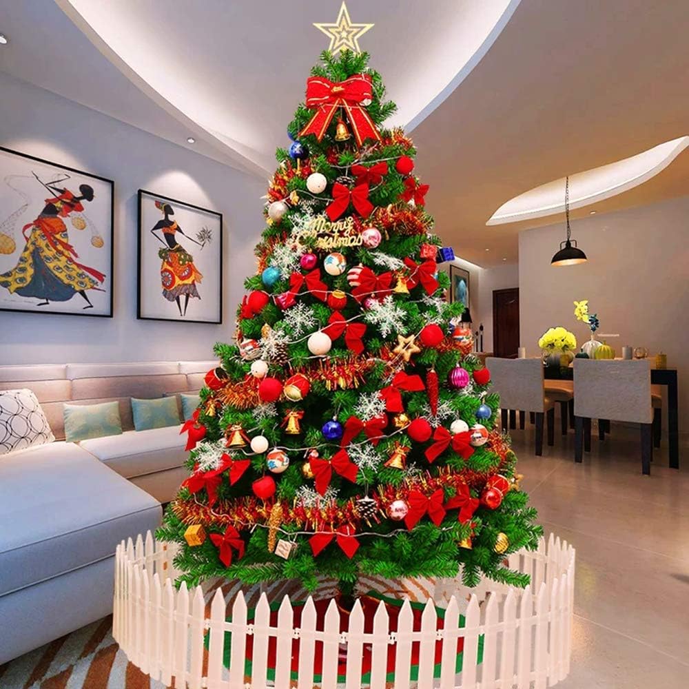 AMS 5FT Christmas Trees Premium Artificial Xmas Pine Tree Holiday Decoration with 39FT 120 LEDs USB Copper Wire Light, 700 Branch Tips, Foldable Metal Stand (5 FT, Green)