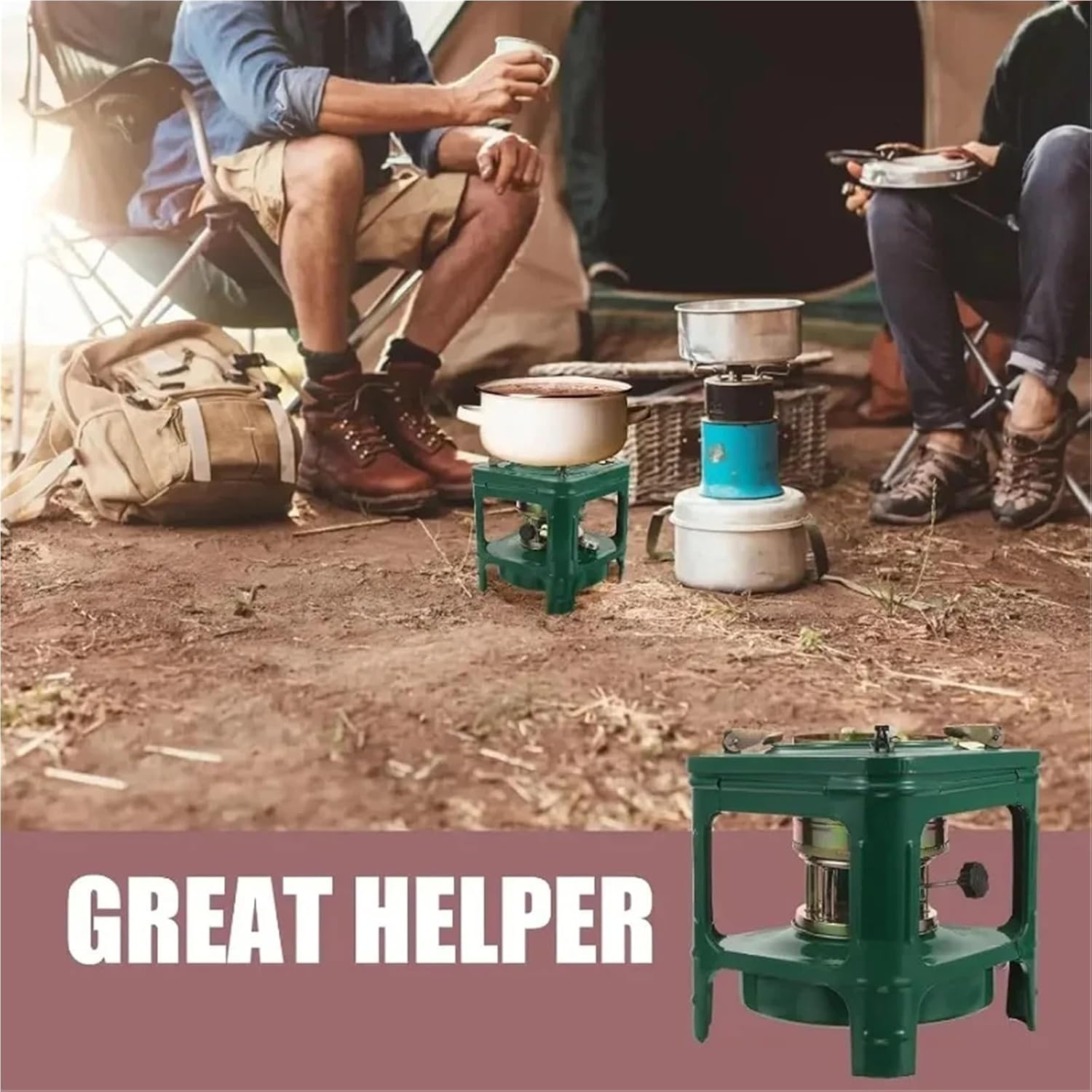 Kerosene Heater, Portable Kerosene Stove Windproof Burner Outdoor Camping Heater Patio Picnic Cooking Paraffin Safety,for Indoor Camping Garage(Square)