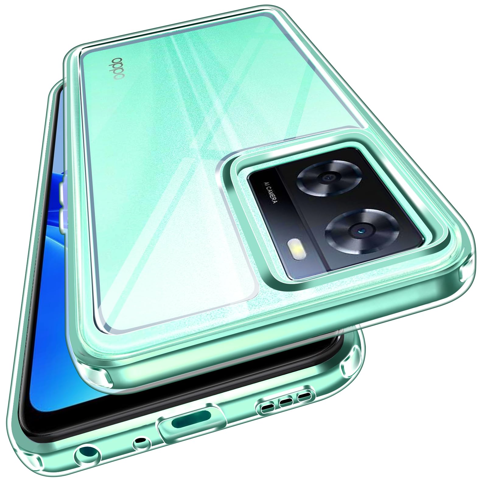 iVoler Anti Ingiallimento Chiaro Cover per Oppo Reno 13F 5G / Oppo Reno 13 FS 5G con 2 Pezzi Pellicola Vetro Temperato, [Antiurto di Grado Militare] Custodia Trasparente Sottile Case