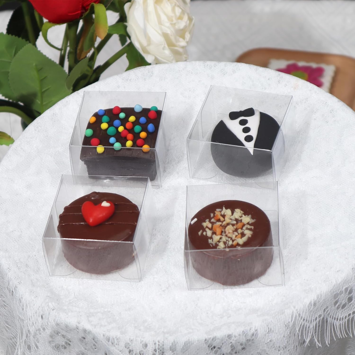 . Single Boxes for Chocolate Covered Ore, Small Cookies, aron, Brownie,