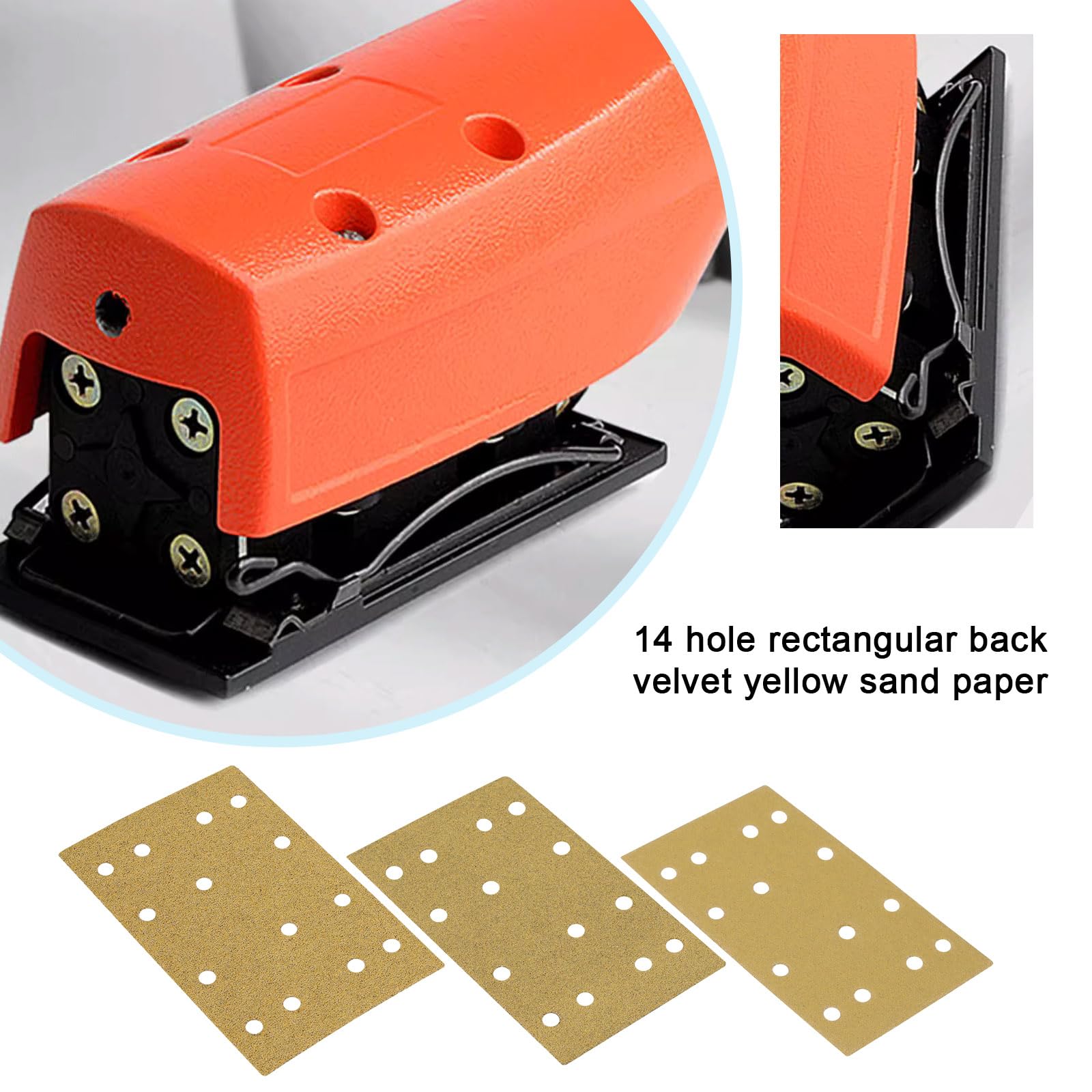 50pcs Yellow Sanding Discs 5 Inch 150 Grits Hook And Loop Sandpapers 8 - View #8