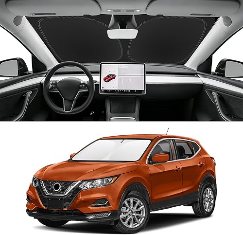 Miniatura 67 de Parasol de parabrisas de ajuste personalizado para Nissan Titan 2017-2024, bloquea los rayos UV y el calor, parasol de ventana delantera, fácil