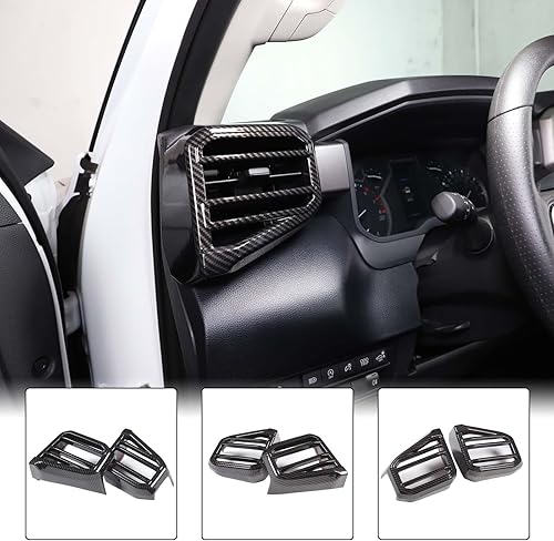 Vista 46 de Cubierta de salida de aire lateral para consola central de automóvil, compatible con Toyota Tundra 2022+ Sequoia 2023+ cubierta de panel de aire