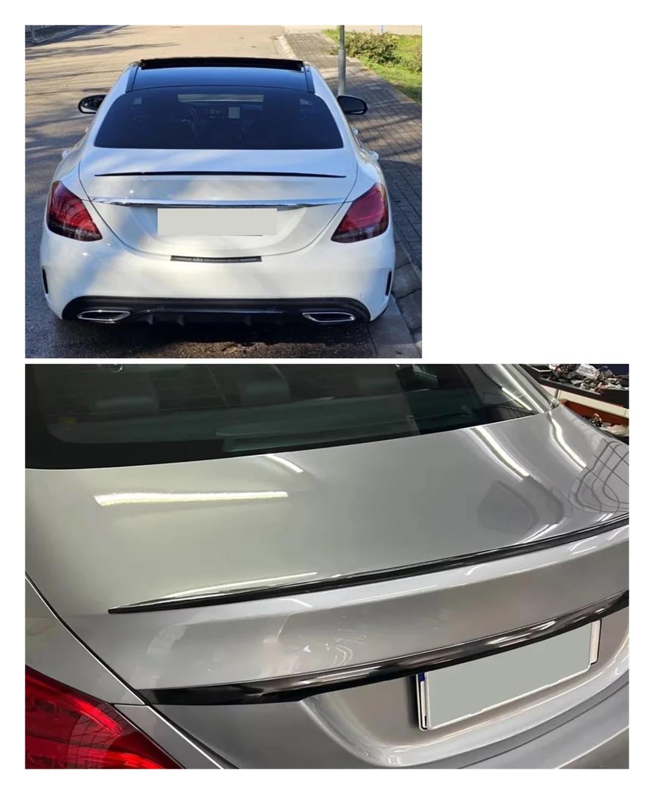 Auto Becquets Arrière pour Mercedes pour Benz Classe C C63 C43 C180 C200 C250 C300 C400 C450 pour AMG Noir Coffre Aileron W205 Berline 2015