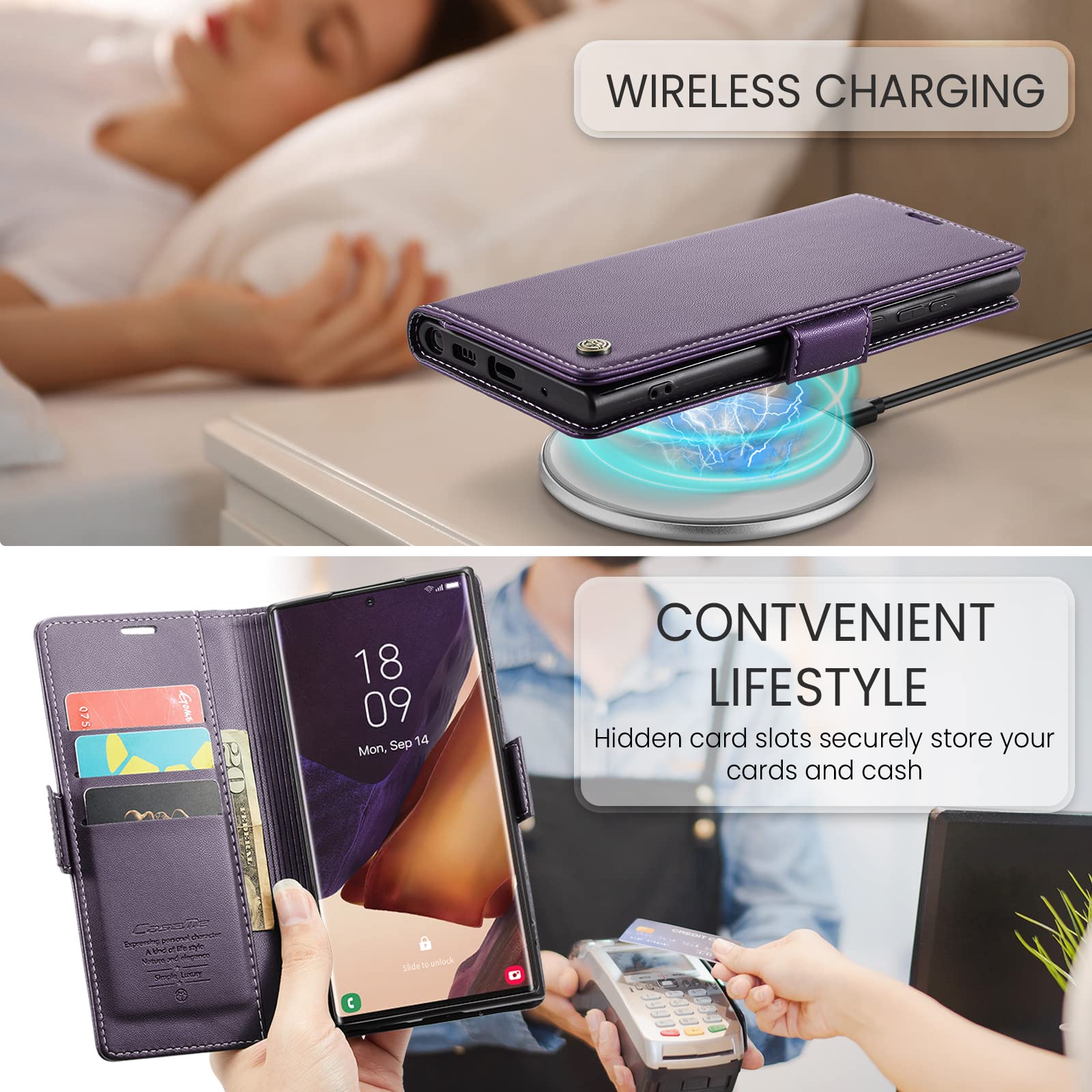 Housse Portefeuille Pliable Pour Galaxy Note 3 - Violet Neuf NOVAGO
