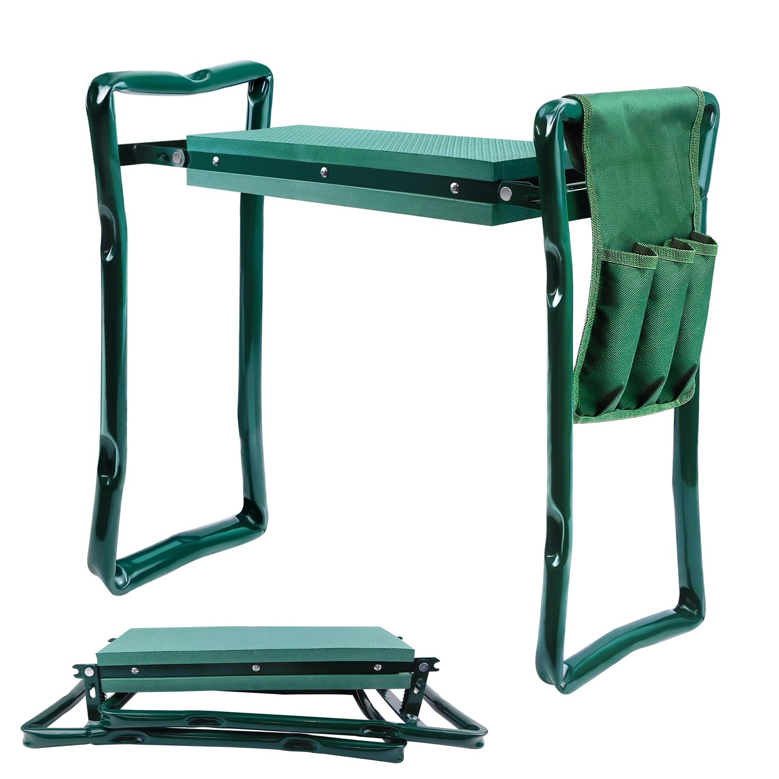 Lucn Folding Garden Knee Felt 2 in 1 with Padded Seat and Knee Seat and Tool Bag