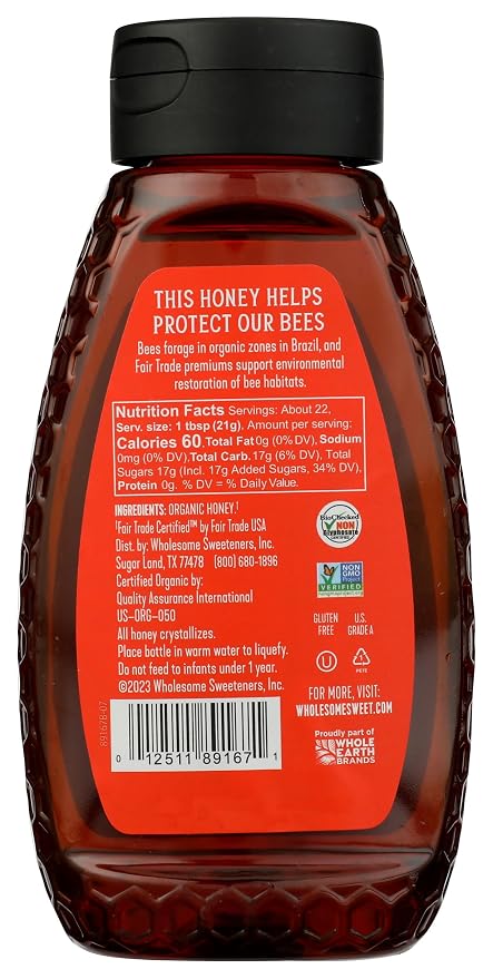 Wholesome Sweeteners Miel Orgánica Cruda Sin Filtrar 16 oz miniatura 2