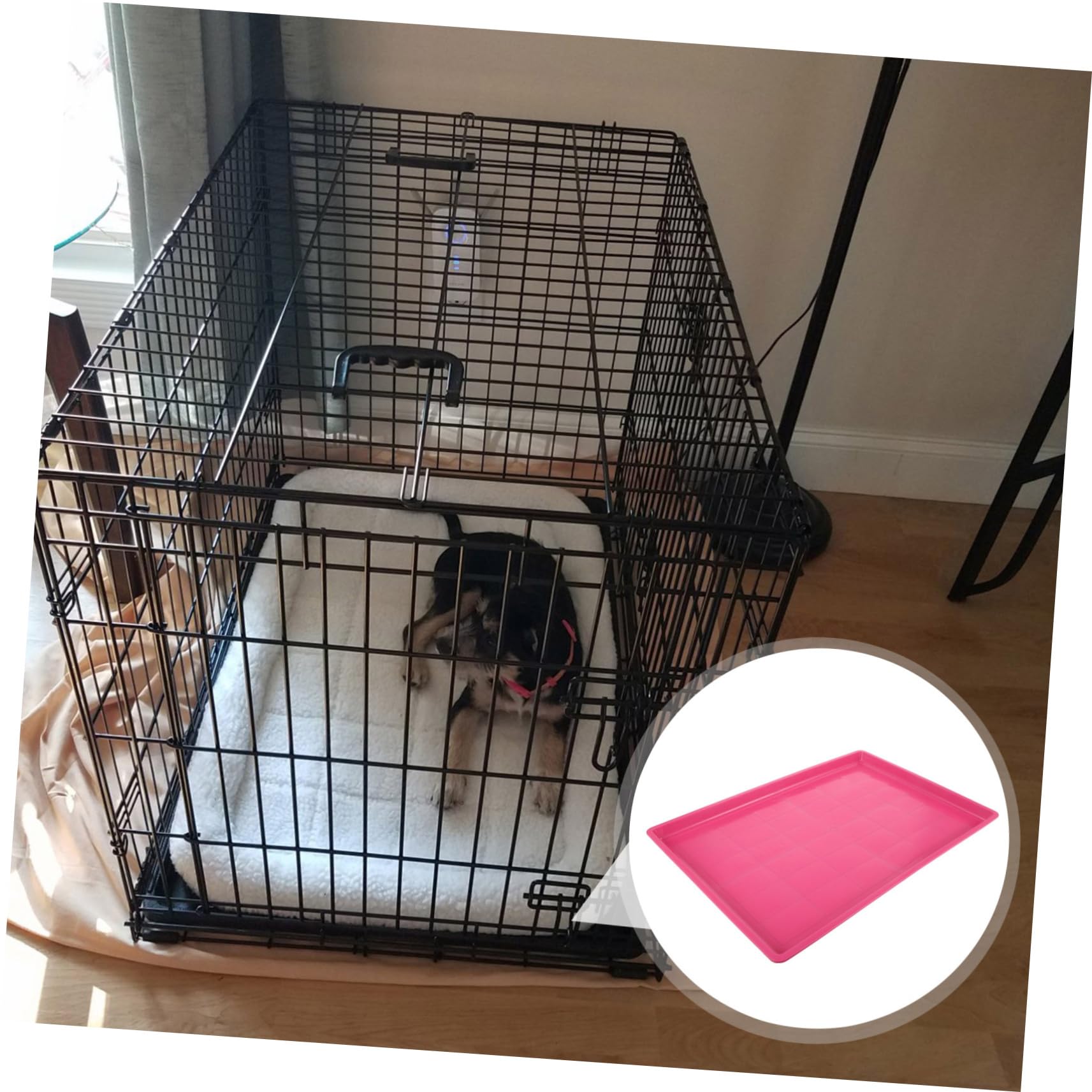 INOOMP Bac de Cage en Plastique pour Animaux de Compagnie Plateau de Remplacement pour Chiens et Bac à Litière Antidérapant 60X40 CM et Facile à Nettoyer