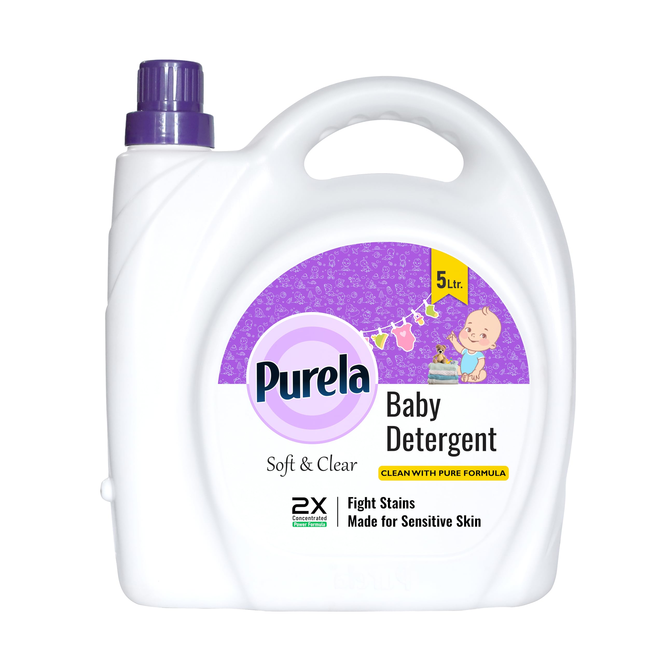 Purela Laundry Detergent 5L | Liquid Detergent for Baby Clothes | Safe for Baby & Mother’s Skin | Allergen Free | Lavender 5L