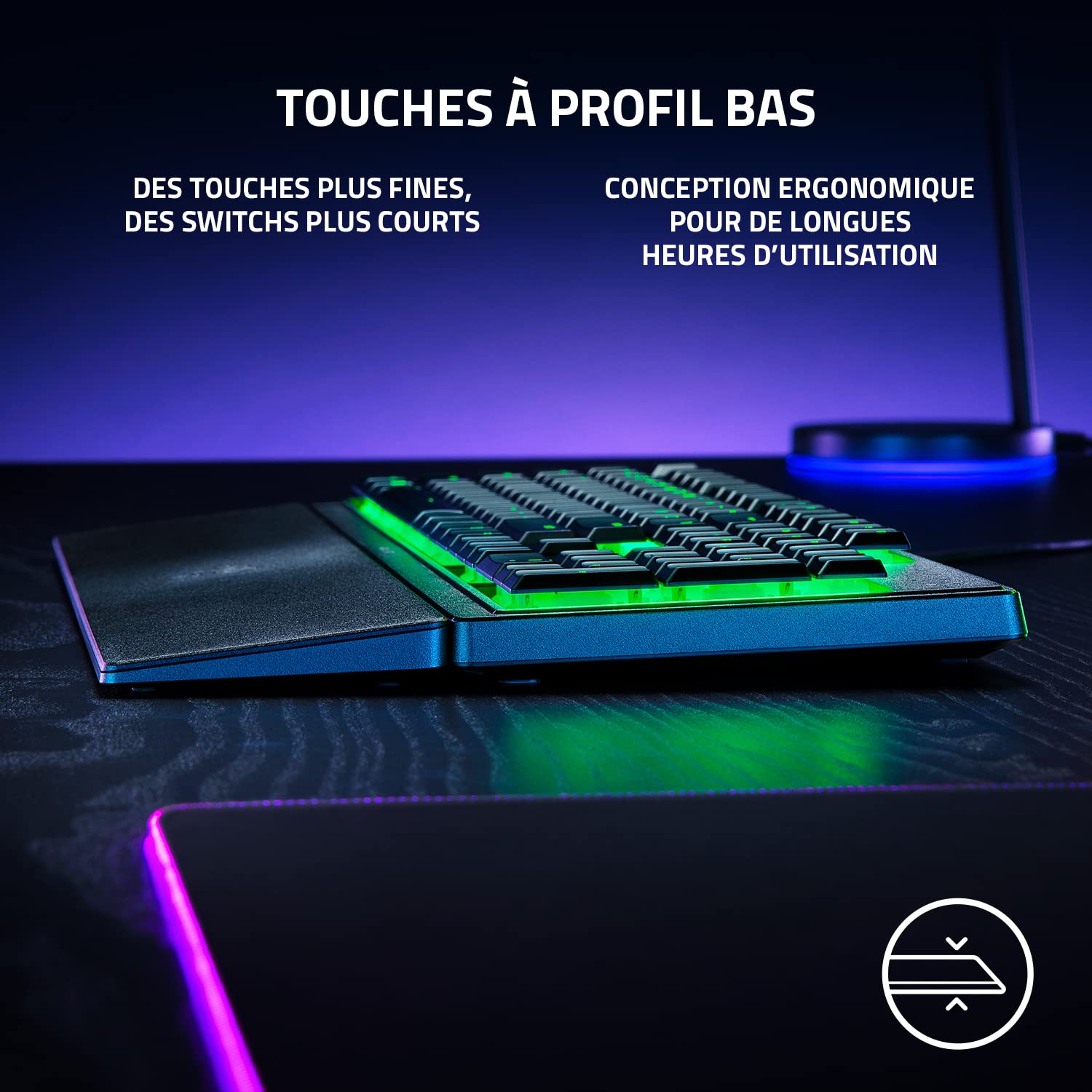 Razer Basilisk V3 X Hyperspeed - Souris Gaming sans Fil Noir & Ornata V3 X - Clavier Gamer à Profil Bas Clavier AZERTY | Noir