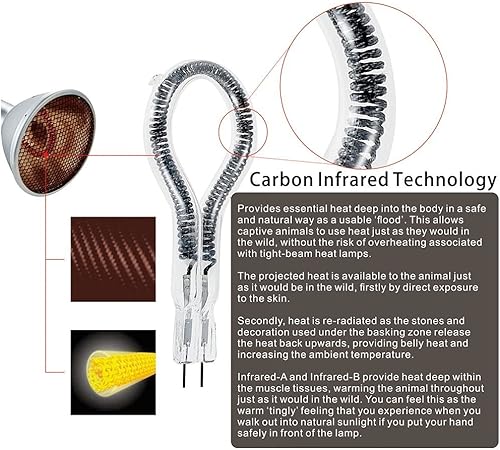 Miniatura 7 de Bombilla de lámpara de calor para reptiles con proyector de calor profundo (DHP 160W, PAR38), luz de sol para dragón barbudo y leopardo Gecko,