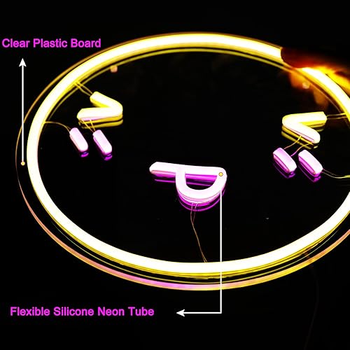 Miniatura 4 de Letrero de neón con cara sonriente para decoración de pared, 5 V alimentado por USB, luz de neón sonriente con interruptor regulable para el hogar,