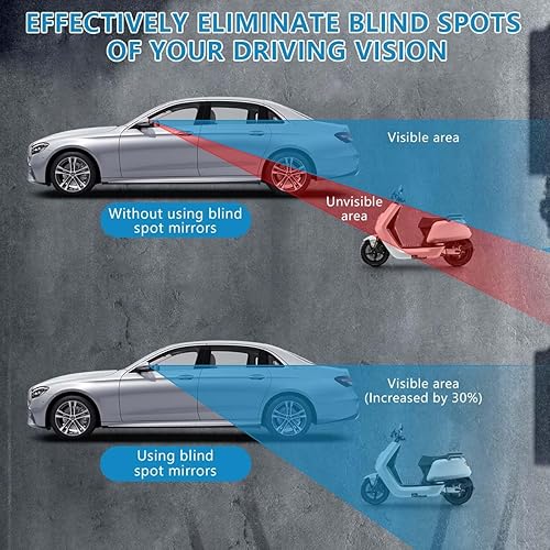 Miniatura 5 de Paquete de 2 espejos de automóvil de punto ciego de 2 pulgadas, ángulo ajustable, vidrio HD, redondo, vista lateral, retrovisor, accesorios con