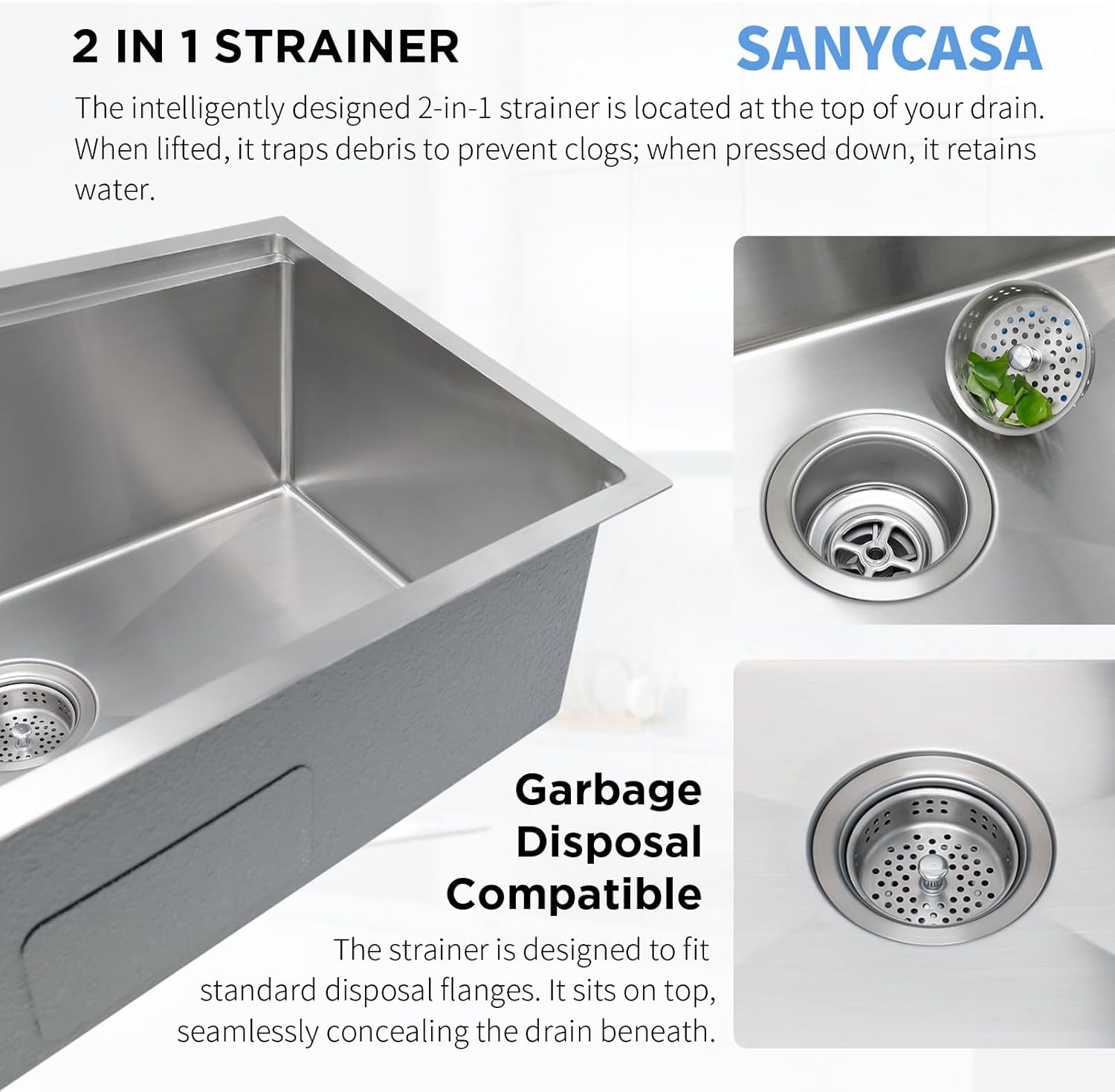 30 Inch Undermount Kitchen Sink – 11 Gauge (3mm) Stainless Steel, Single Bowl with Integrated Ledge, Superior Drain Design