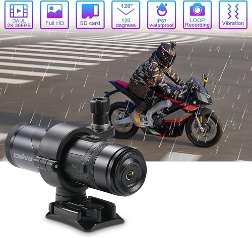Miniatura 4 de Osivy Cámara de casco de motocicleta delantera y trasera, cámaras de bicicleta de doble lente 2K con conexión Wi-Fi, control remoto y grabación en
