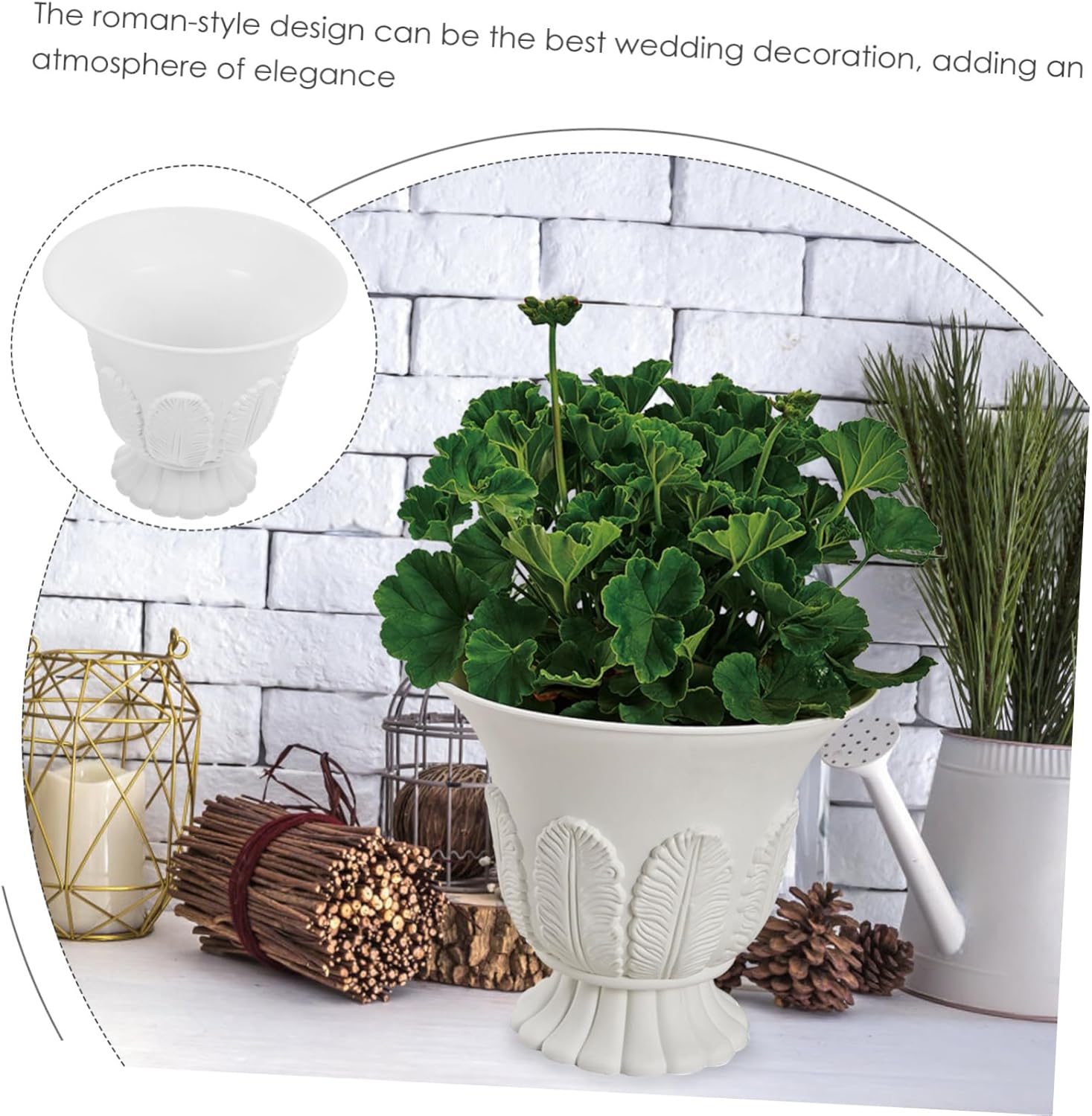 Didiseaon Retro Style Roman Planter Decorative Containers for Front Porch Wedding Planter Elegant Pedestal