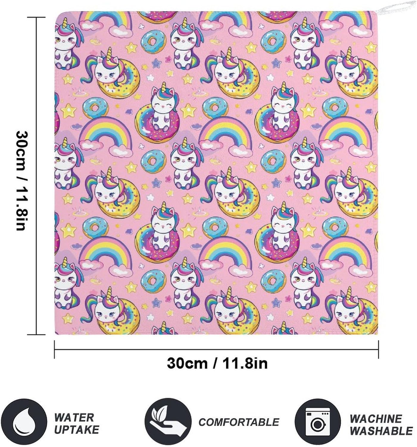 Cute Uni-Corn-Horse Hand Towels for Bathroom Kitchen Towels Small Towel Handkerchiefs with Hanging Loop 4PCS