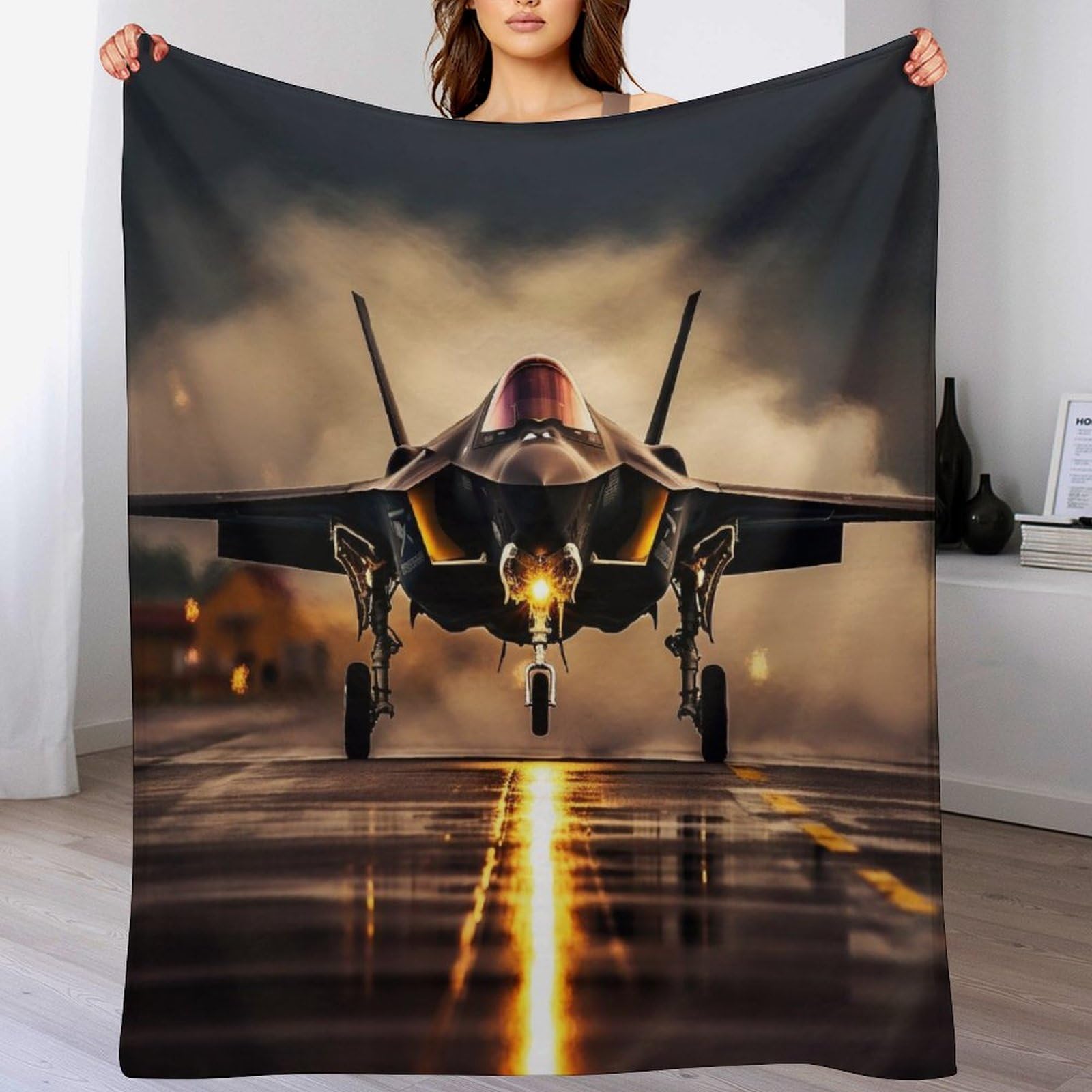 Couverture polaire avion de chasse contre le froid lit douillet