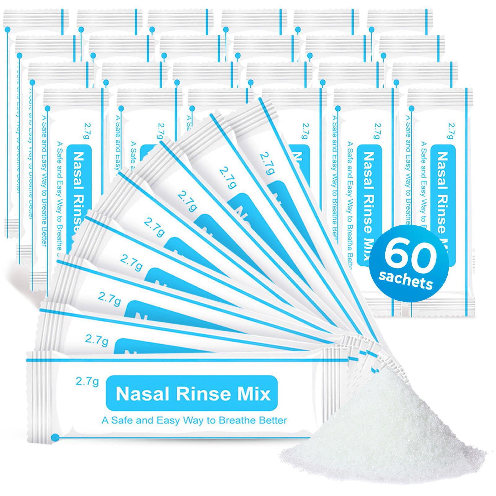 AVIDA ZEN - Sel Nasal - Lavage Nez Adultes - Sachets de 2,7g de Sel pour Rinçage Nasal - Lot de 60 Sachets - Idéal pour Kit d'Irrigation Nasale pour Adultes et Enfants