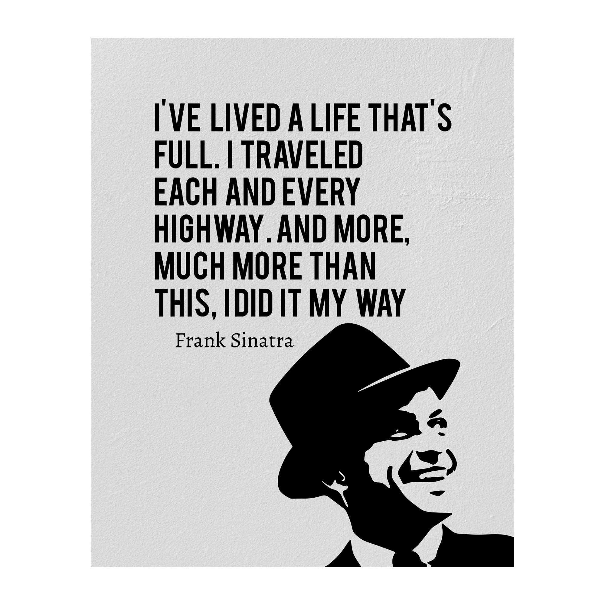 "I Did It My Way" Music Wall Art – Iconic 8x10" Print for Man Cave, Office, Studio or Home – Vintage-Style Poster for Music Lovers & Decor Enthusiasts (Unframed)