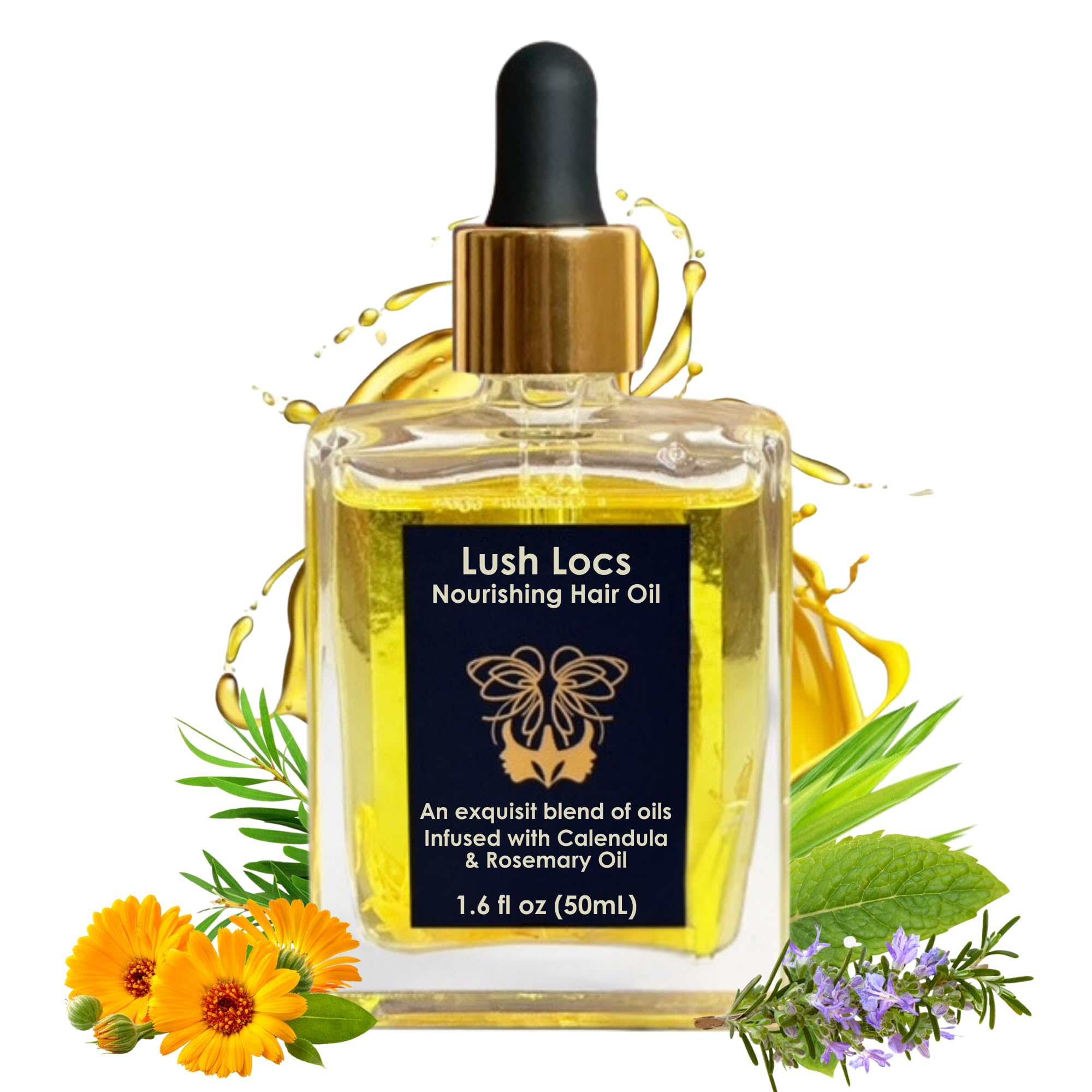 NVLX LABS Rosemary Hair Oil (1.6 Oz) | Peppermint, Tea Tree & Lemongrass Blend | Lightweight Hair & Scalp Oil for Locs, Dreads, Sisterlocs | Vegan, Organic Hair Care Gift for Women & Men