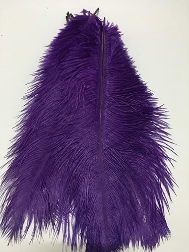 Miniatura 2 de 50 plumas de avestruz naturales de 9.8-11.8 pulgadas para centros de mesa de boda, decoración del hogar (morado)