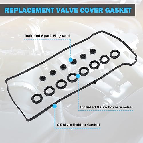 Miniatura 6 de Juego de juntas de tapa de válvula – Compatible con 2.0L 2.3L 2.4L 2002-2015 Honda Accord, Civic, CR-V, Element, Crosstour, Acura CSX, ILX, RDX,