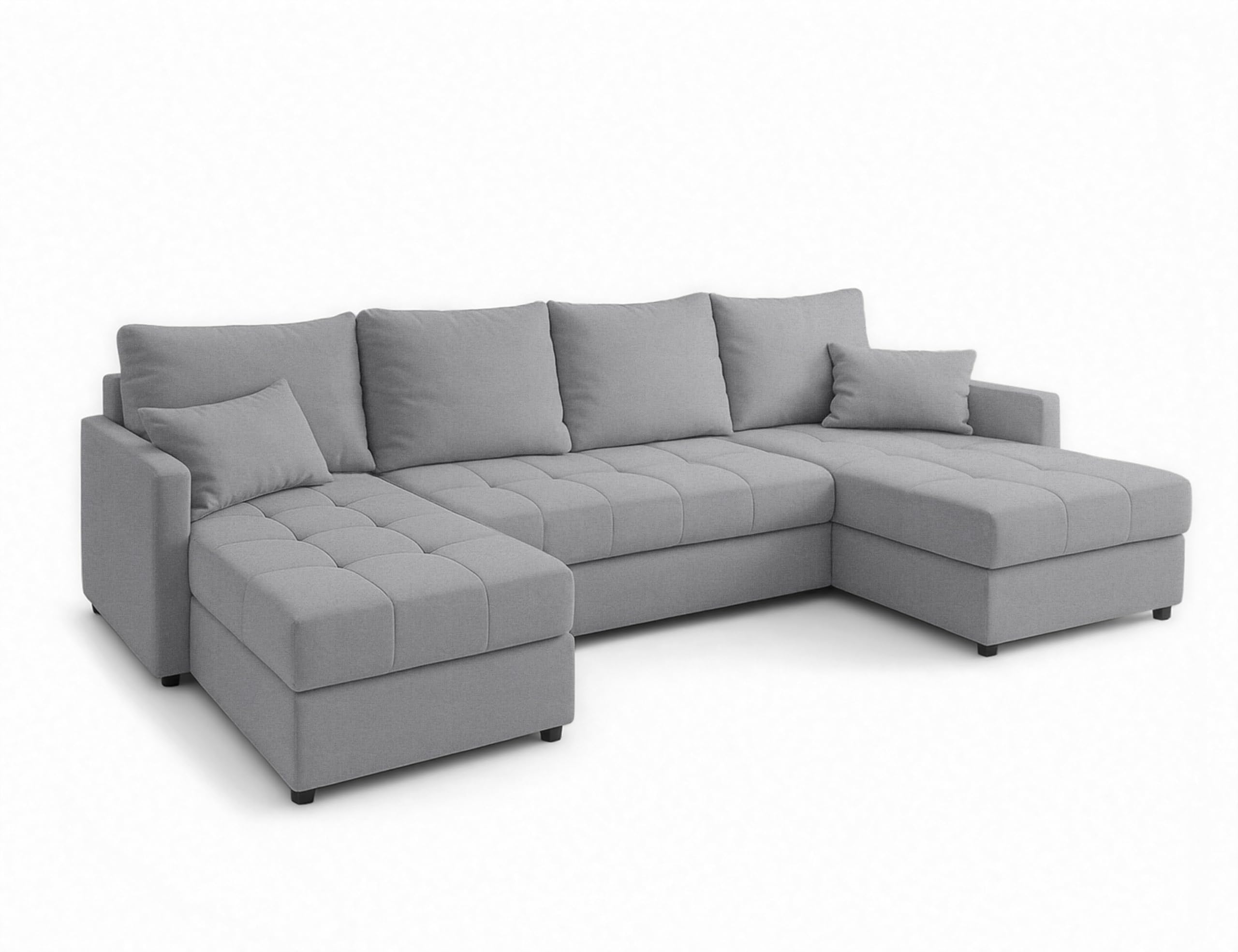 AXLIVING Canapé d'angle Grand Dolceo 287 cm - Canapé Gris avec Fonction Couchage & Ottoman