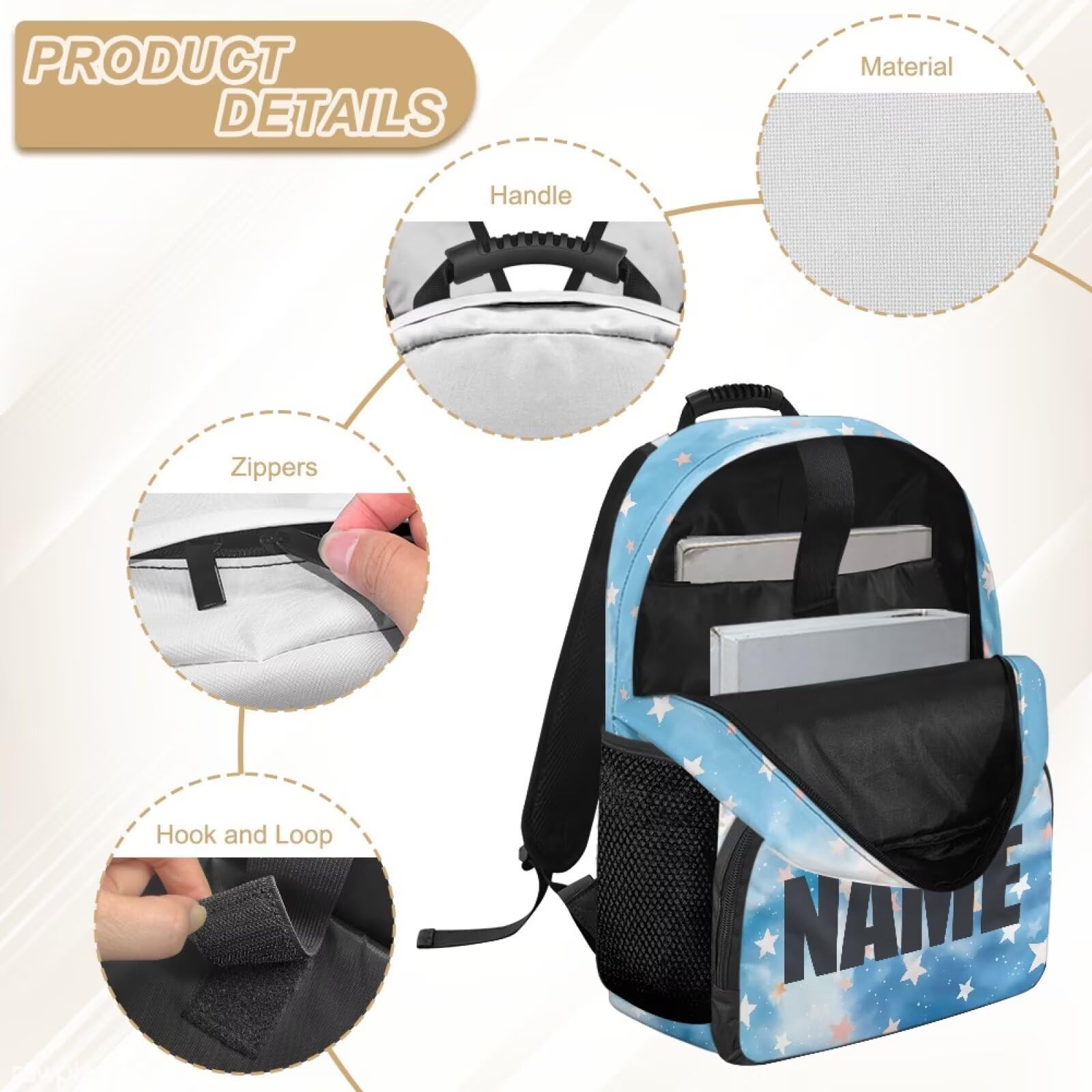COEQINE Mochila con inicial para niñas pequeñas, mochila con nombre personalizado para niños de 4 a 6 años, preescolar, jardín de infantes, escuela primaria