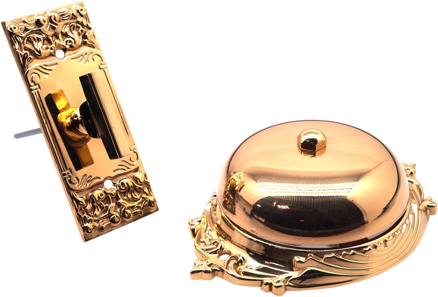 IDH by St. Simons18054-003 Craftsman Premium Quality Solid Twist Bell with Key Plate, Polished Brass
