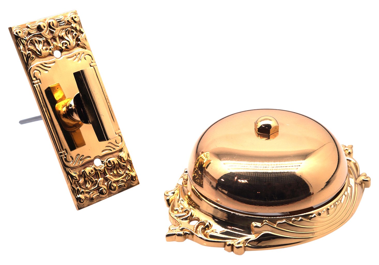 IDH by St. Simons18054-003 Craftsman Premium Quality Solid Twist Bell with Key Plate, Polished Brass