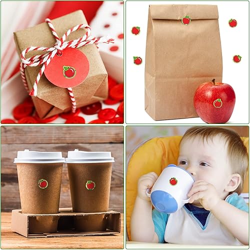 Miniatura 5 de 3000 calcomanías de manzana para niños, mini calcomanías de otoño, calcomanías de frutas pequeñas, calcomanías con forma de manzana roja para