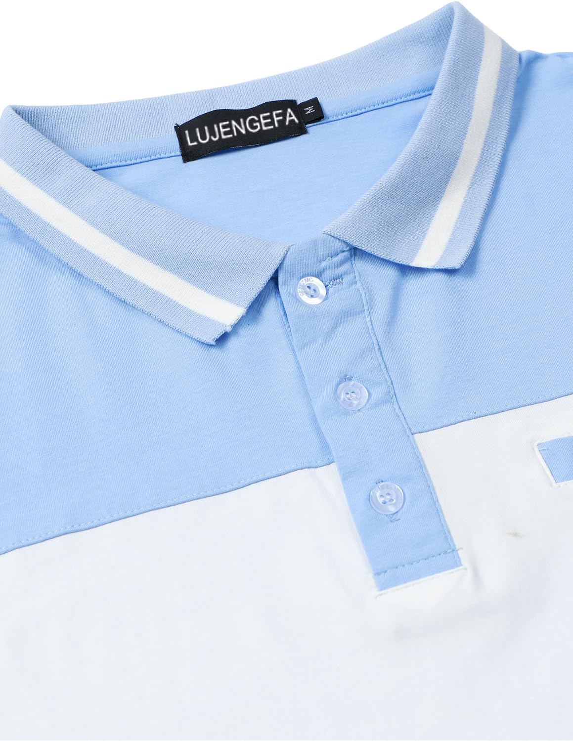 Mens Polo Shirts Short/Long Sleeve Casual Color Block Golf Polo T Shirt Stylish Contrast Collar Cotton Tops for Men - Image 4