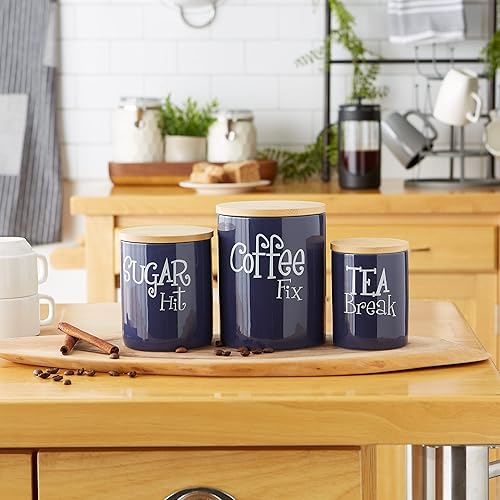 Miniatura 4 de DII - Colección de accesorios de cocina retro en cerámica, juego de botes, azul náutico, 3 piezas