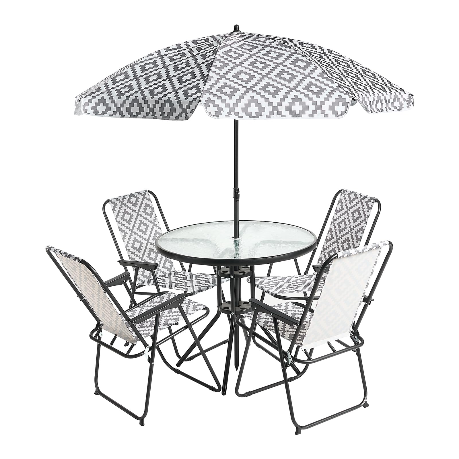 OHS Grey Geometric 6 Piece Garden Furniture