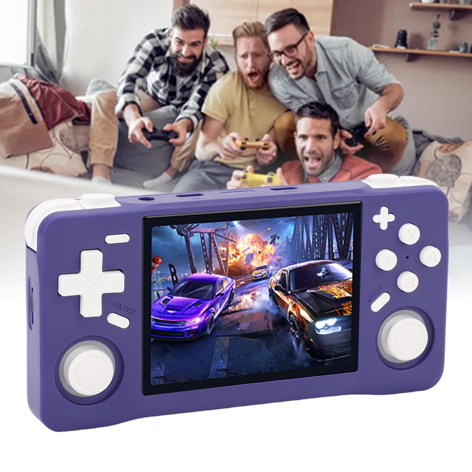 Annadue Retro-Handheld-Spielekonsole, 3,5-Zoll-HD-Bildschirm-Gaming-Konsole, Integrierte Mehrere Emulatoren, Tragbarer Gaming-Player, Handheld-Game-Player für Reisen und Pendeln (64GB)