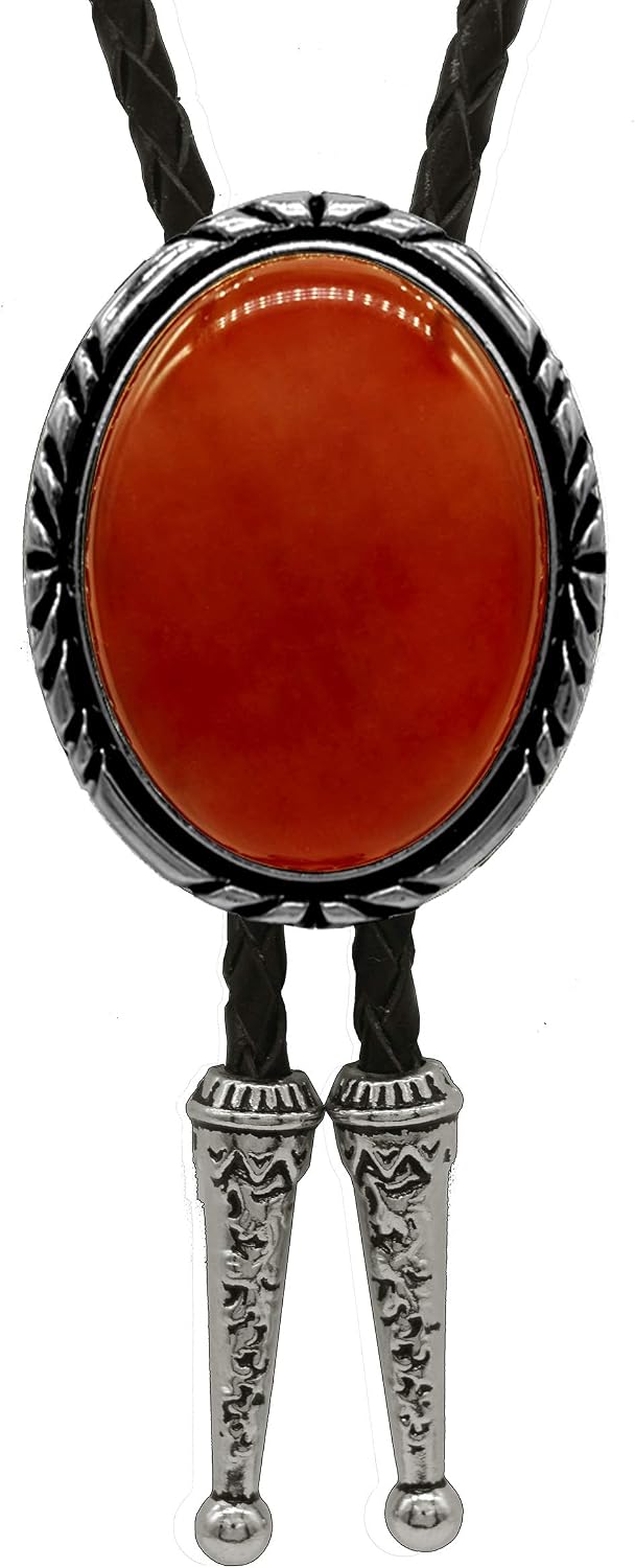 Moranse Bolo Tie with Natural Stone Turquoise Stone Style Genuine and Cowhide Rope More Colors image 4