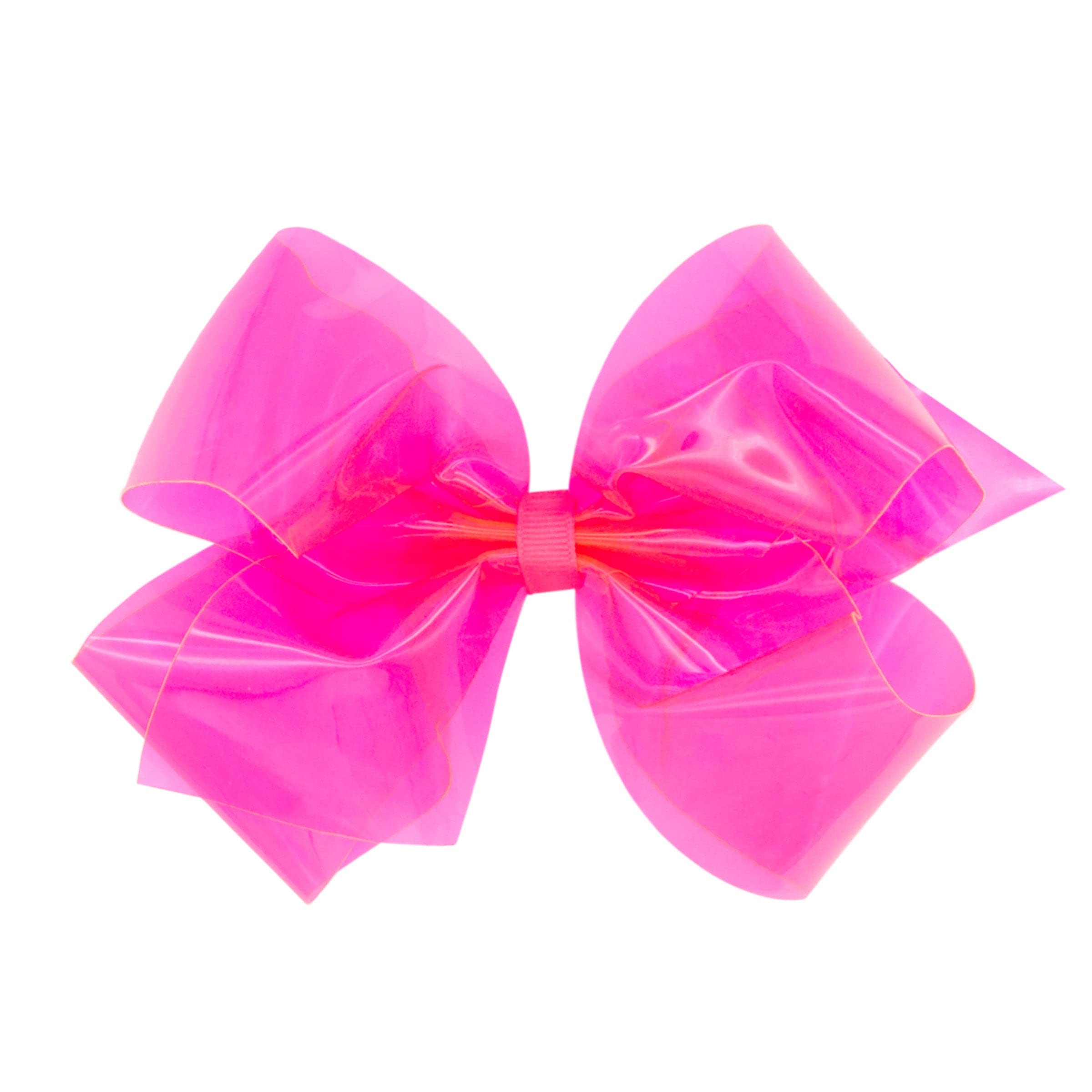 Wee Ones Girls' WeeSplash Vibrant Colored Vinyl Swim Hair Bow on a WeeStay Clip, King, Hot Pink