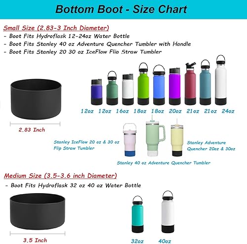 Miniatura 3 de DBIW Bota compatible con Hydro Flask de boca ancha estándar Hydroflask Boot 12 16 18 20 21 24 32 40 onzas funda de protección de silicona