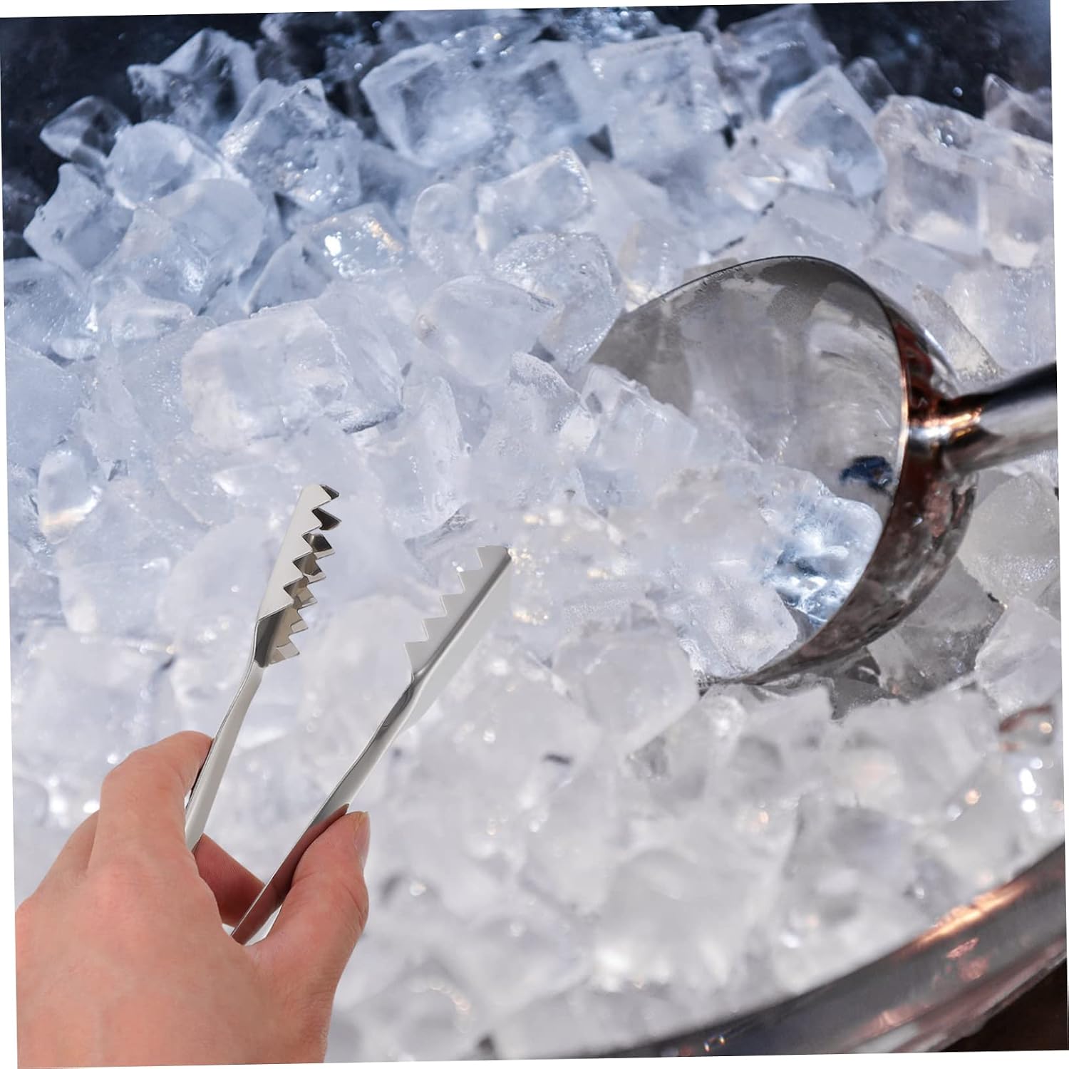 2pcs Stainless Steel Serrated Ice Ball Clips Portable Food Tongs for Fruit Ice and Desserts Lightweight and Easy to Use for Parties and Daily Serving