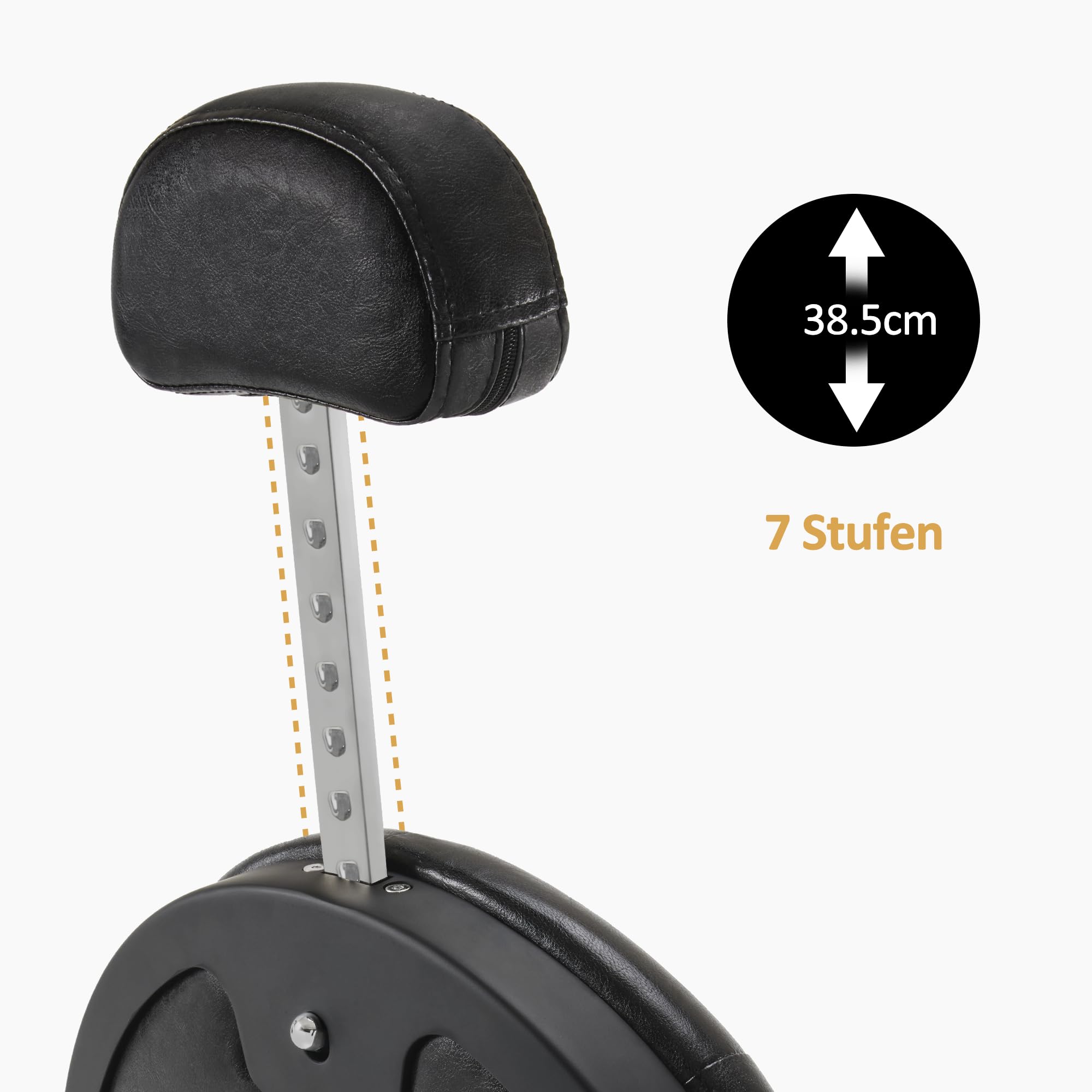 Sedia da parrucchiere con poggiatesta inclinabile regolabile in altezza girevole 360° stile retrò nero
